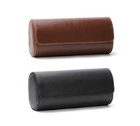 XIGAWAY 3 Slots Watch Roll Travel Case Portable Leather Watch Storage Box Slid in Out