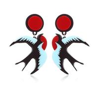 XIGAWAY Acrylic Bird Drop Statement Earrings Freedom Swallow Stand Out Fashion Jewelry