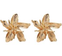 XIGAWAY Bold Geometric Floral Earrings for Women, Multi-Layer Butterfly & Flower Alloy Statement Earrings in Gold/White/Red/Khaki/Yellow/Green/Orange (khaki)