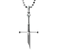 XIGAWAY Broken Sword Cross Necklace for Women, Gothic Punk Pendant with Silver Alloy Chain, Edgy Geometric Jewelry, Spring 2026 (3582)