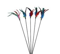 XIGAWAY Cat Teaser Wand Toy with Bell & Colorful Feathers, Interactive Dancing Pole Toy for Indoor Cats, 50cm & 65cm Length Options (65cm)