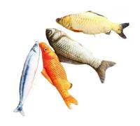 XIGAWAY Catnip Fish Toys for Cats 20cm Realistic Plush Chew Toys with Catnip, Interactive Kicking Kicker Toys for Kittens & Adult Cats, No Zipper (salmon)