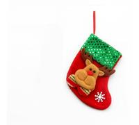 XIGAWAY Christmas Stocking Hanging Ornaments, 16cm Embroidered Felt Stockings with Deer Snowman Patterns for Xmas Tree Decor (Sparkling deer)