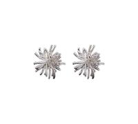 XIGAWAY Dandelion Stud Earrings for Women, Firework Sparkle Design Studs, Minimalist Floral Jewelry (Silver/Gold, Stainless Steel Post) (silvery)