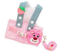XIGAWAY Dog and Cat Strap Vest 2-in-1- Breathable Cotton Set with Rope, Xs/S/M/L/Xl， Suitable for Small Pets, Fried/Frog/Cartoon Animals/Checkered Patterns (french fries M)