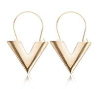 XIGAWAY Earrings, Gold Silver Plated Alloy Alphabet Stud Earrings for Women 3.5x2.5cm (golden)