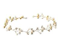 XIGAWAY Elegant Floral Crystal Bridal Headband for Girls - Gold and Silver Rhinestone Flower Girl Hair Accessories for Weddings (golden)