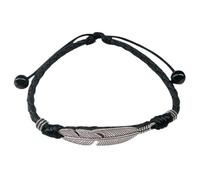 XIGAWAY Feather Anklet for Men Women - Black Red Adjustable Alloy Ankle Bracelet, Retro Leaf Chain Anklet, Spring 2025 (red)