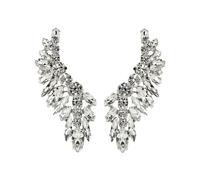 XIGAWAY Geometric Ear Cuff with Rhinestones, Non-Piercing Ear Clip for Women - Gold and Silver (silvery)