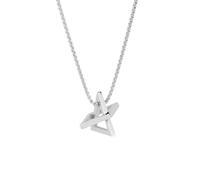 XIGAWAY Geometric Layered Long Necklace for Unisex, Triangle Square Mixed Chain, Silver Titanium Steel Statement Jewelry Gift