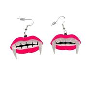XIGAWAY Halloween Acrylic Dangle Earrings for Women, Pumpkin Ghost Skeleton Spider Novelty Drop Earrings (apple)