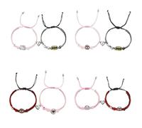 XIGAWAY Halloween Bracelet Set for Couples, Handcrafted Spider Web Bat Heart Magnetic Clasp Bracelets, Unisex Matching Adjustable Jewelry Gift (4)