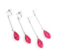 XIGAWAY Kurapika Earrings Hunter Anime Cosplay Red Teardrop Crystal Drop Earrings Unisex (A)