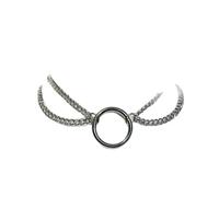 XIGAWAY Layered O-Ring Necklace, Zinc Alloy, Women, 41-50 cm, Silver