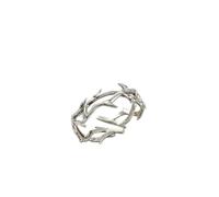 XIGAWAY Minimalist Number Ring for Women Silver Tone Open Band Stackable Adjustable-Free Size 7-8 Alloy Jewelry
