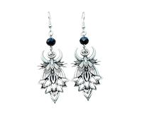 XIGAWAY Moth and Moon Earrings for Women, Celestial Crescent Alloy Ear Jewelry, Silver Plated Geometric Nature Style Earrings for Daily Wear