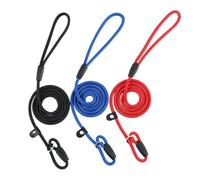 XIGAWAY No Pull Dog Training Lead - Adjustable Slip Rope Leash for Walking & Obedience, Blue/Red/Black/Brown, S/M/L (0.6cm/0.8cm/1.0cm) (black L)