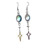 XIGAWAY Polaris Star Earrings for Women, Sterling Silver Plated Stainless Steel Teardrop Dangle Earrings, Handmade Hypoallergenic Celestial Jewelry Gift