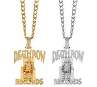 XIGAWAY Prisoner Necklace - Hip Hop Zircon Pendant with Heavy Chain for Men & Women (golden)