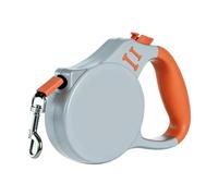 XIGAWAY Retractable Dog Leash - 5M Automatic Reel with Comfort Grip Handle, Tangle-Free Heavy Duty Pet Lead for Small Medium Large Dogs, Black/Grey, Blue/Pink, Grey/Orange (cyan orange S)