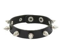 XIGAWAY Single Row Studded Bracelet - Leather Cuff with Metal Rivets for Men Women, Black Red, Summer 2025 (rose pink)