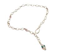 XIGAWAY Snake Pendant Necklace for Women Men, Gold Minimalist Geometric Serpent Chain with Crystal Accents