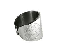 XIGAWAY Stainless Steel Open Adjustable Ring for Men, Engraved Hebrew Letter Statement Band, Polished Gold/Silver Finish, Vintage Minimalist Jewelry for Daily Wear (golden)