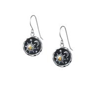 XIGAWAY Sun and Moon Earrings for Women - Geometric Drop Dangle Earrings, Gold and Silver Electroplated Wedding Jewelry, Gift Ready 2.7cm (golden)