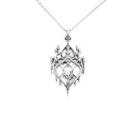 XIGAWAY Vintage Gothic Castle Cutout Pendant Necklace for Unisex, Silver Architectural Charm, 51-60cm O-Chain, Dark Statement Jewelry Gift