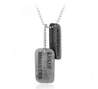 XIGAWAY Wolverine X-Men Inspired Double Pendant Necklace - Metal Alloy Chain with Logo Charms (Adjustable 21-50cm)