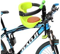 Xigner Child Bike Seat Front Mounted Children's Bike Seat - Safe Bicycle Baby Bike Seat with Seat Belt, Back Rest, Foot Pedals for Children Aged 8 Months to 3 Years, 20KG (Green)