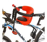 Xigner Child Bike Seat Front Mounted Children's Bike Seat - Safe Bicycle Baby Bike Seat with Seat Belt, Back Rest, Foot Pedals for Children Aged 8 Months to 3 Years, 20KG (Red)