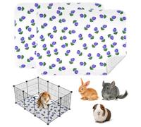 XIGOUPT 2 Pack Guinea Pig Cage Liners 31.5"x47" Reusable Small Animal Pee Pads Super Absorbent Guinea Pig Mat Waterproof Fleece Bedding for Rabbit, Kitten, Hamster, Chinchillas