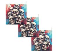 xigua 3Pack Skull Muslin Baby Washcloths,Baby Towels,Super Soft and Absorbent Wash Cloths for Newborns, Infants and Toddlers 25x25 cm2135