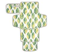 xigua Abstract Leaf Pattern Portable Diaper Changing Pad, Waterproof Baby Changing Mat with Storage Pocket & Built-in Pillow, Foldable Travel Pad, Newborn Gift Set for Boy Girl