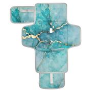xigua Abstract Marble Turquoise Portable Diaper Changing Pad, Waterproof Baby Changing Mat with Storage Pocket & Built-in Pillow, Foldable Travel Pad, Newborn Gift Set for Boy Girl