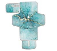 xigua Abstract Marble Turquoise Portable Diaper Changing Pad, Waterproof Baby Changing Mat with Storage Pocket & Built-in Pillow, Foldable Travel Pad, Newborn Gift Set for Boy Girl