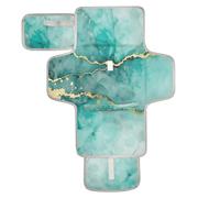 xigua Abstract Marble Turquoise Portable Diaper Changing Pad, Waterproof Baby Changing Mat with Storage Pocket & Built-in Pillow, Foldable Travel Pad, Newborn Gift Set for Boy Girl
