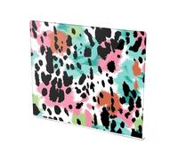 xigua Acrylic Cutting Board with Counter Lip 16.5 x 13.4, Colorful Leopard Clear Cutting Board for Kitchen, Non Slip, Countertop Protector for Home Restaurant Sink Stove
