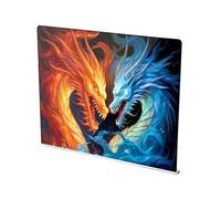 xigua Acrylic Cutting Board with Counter Lip 16.5 x 13.4, Ice Fire Dragon Clear Cutting Board for Kitchen, Non Slip, Countertop Protector for Home Restaurant Sink Stove