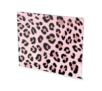 xigua Acrylic Cutting Board with Counter Lip 16.5 x 13.4, Leopard Pink Clear Cutting Board for Kitchen, Non Slip, Countertop Protector for Home Restaurant Sink Stove