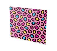 xigua Acrylic Cutting Board with Counter Lip 16.5 x 13.4, Pink Leopard Clear Cutting Board for Kitchen, Non Slip, Countertop Protector for Home Restaurant Sink Stove