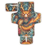 xigua Angry Dragon Portable Diaper Changing Pad, Waterproof Baby Changing Mat with Storage Pocket & Built-in Pillow, Foldable Travel Pad, Newborn Gift Set for Boy Girl