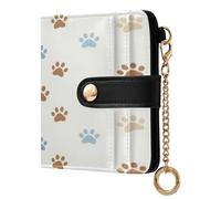 xigua Animal Paws Print Wallet for Women, Small Slim PU Leather Credit Card Wallets RFID Blocking Bifold, Zipper Coin Pocket Purse