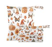 xigua Autumn Gnome Wet Dry Bag 2 PCS Waterproof Nappy Bag