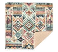 xigua Baby Play Mat - 127 X 127 cm Foldable Waterproof Baby Play Mats Baby Play Mats for Floor, African Batik Bohemia Soft Foam Crawling Mat for Babies and Toddlers Infants, Machine Washable