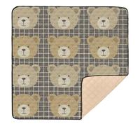 xigua Baby Play Mat - 127 X 127 cm Foldable Waterproof Baby Play Mats Baby Play Mats for Floor, Bear Faces Soft Foam Crawling Mat for Babies and Toddlers Infants, Machine Washable