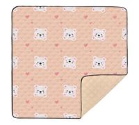 xigua Baby Play Mat - 127 X 127 cm Foldable Waterproof Baby Play Mats Baby Play Mats for Floor, Bear Faces Soft Foam Crawling Mat for Babies and Toddlers Infants, Machine Washable