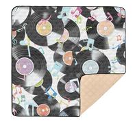 xigua Baby Play Mat - 127 X 127 cm Foldable Waterproof Baby Play Mats Baby Play Mats for Floor, Black Records Soft Foam Crawling Mat for Babies and Toddlers Infants, Machine Washable