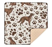 xigua Baby Play Mat - 127 X 127 cm Foldable Waterproof Baby Play Mats Baby Play Mats for Floor, Brown Dogs Soft Foam Crawling Mat for Babies and Toddlers Infants, Machine Washable